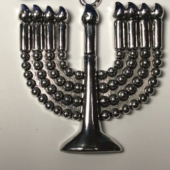 Hanukah Napkins, Ceramic Holder & Menorah Ornament - Picture 2 of 4